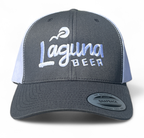 Laguna Beer Co Dark Gray & White Snapback Hat